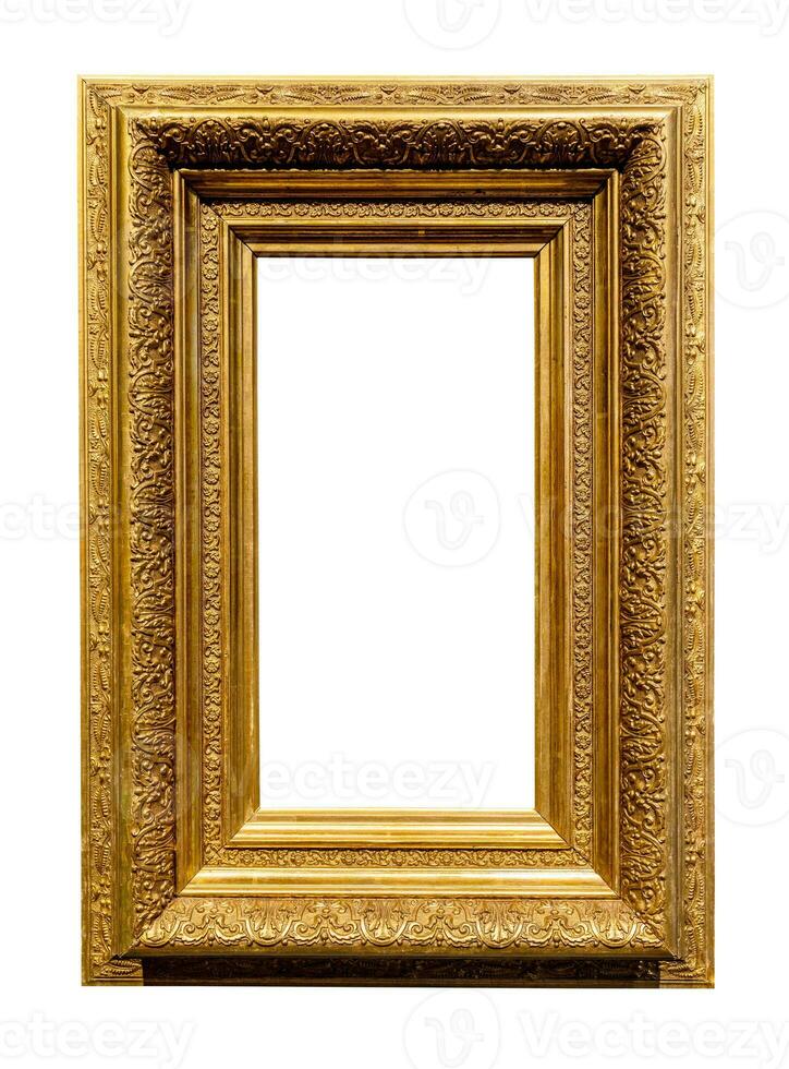 old vertical carved very wide gold wooden picture photo