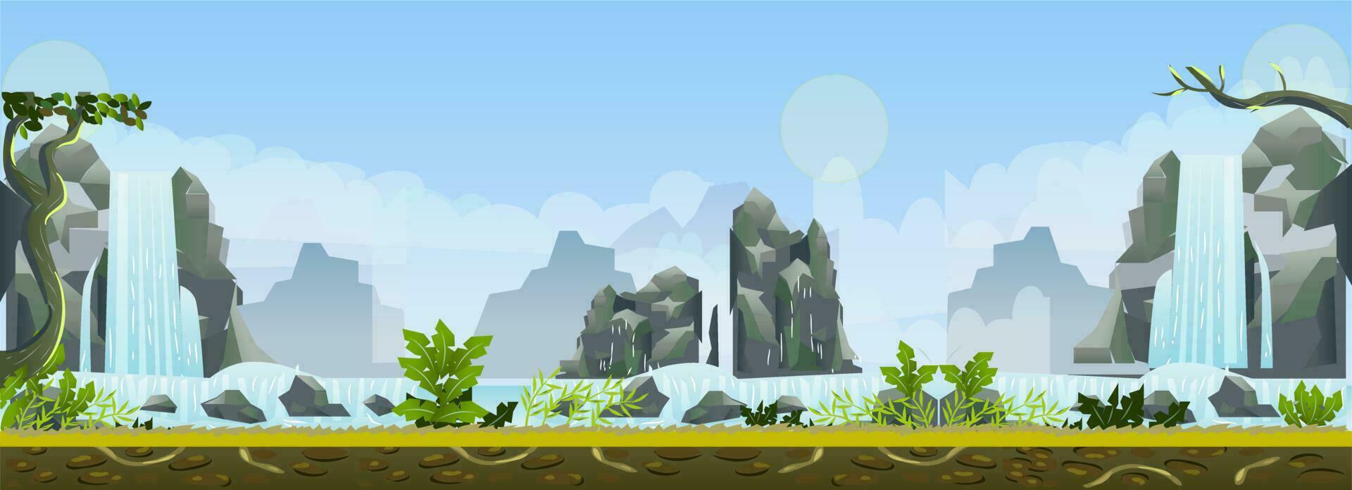 Waterfall Game Background vector