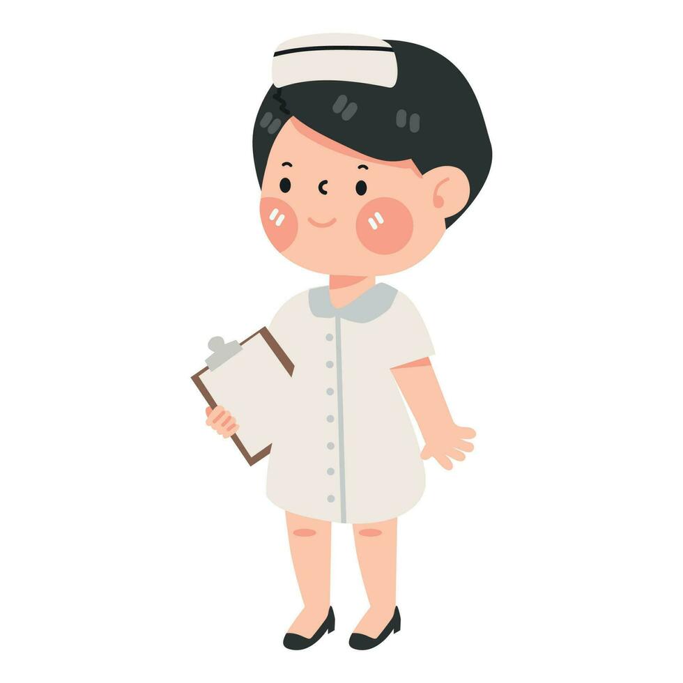 Cute Cartoon Character Nurse vector