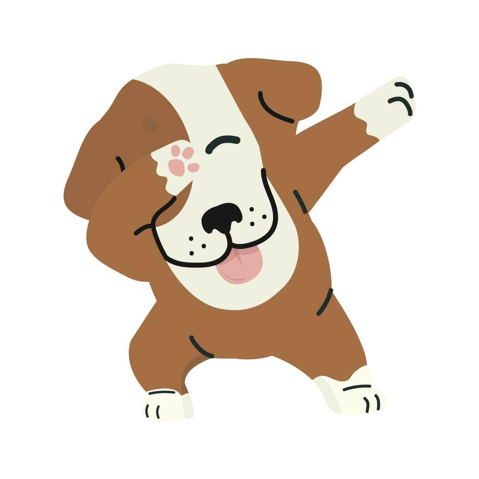 Dabbing Dog cool cartoon vector