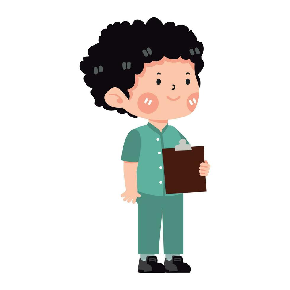 dibujos animados masculino enfermero personaje vector