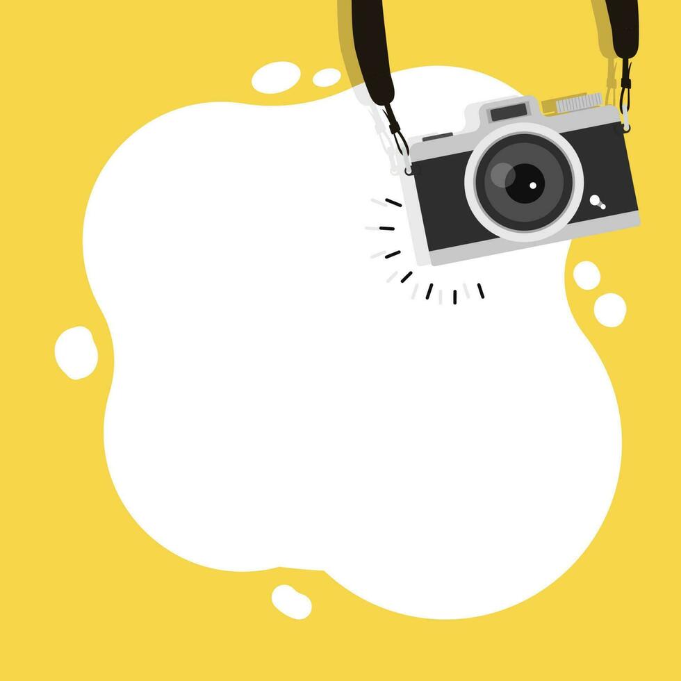 hang camera with copy space frame vector