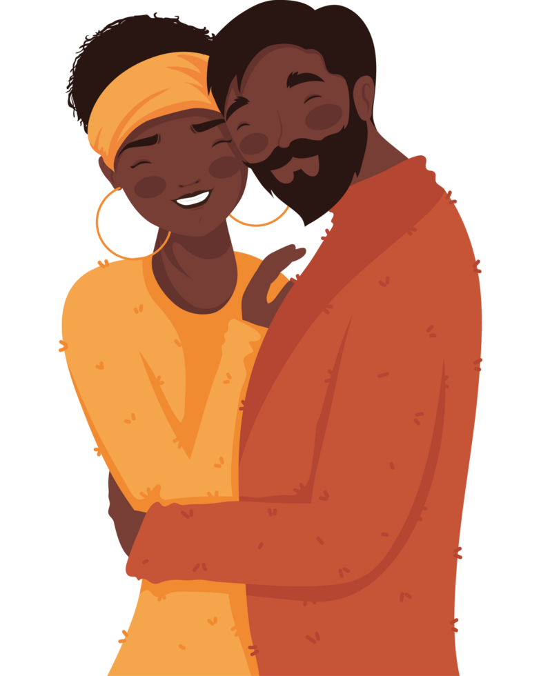 afro lovers couple png