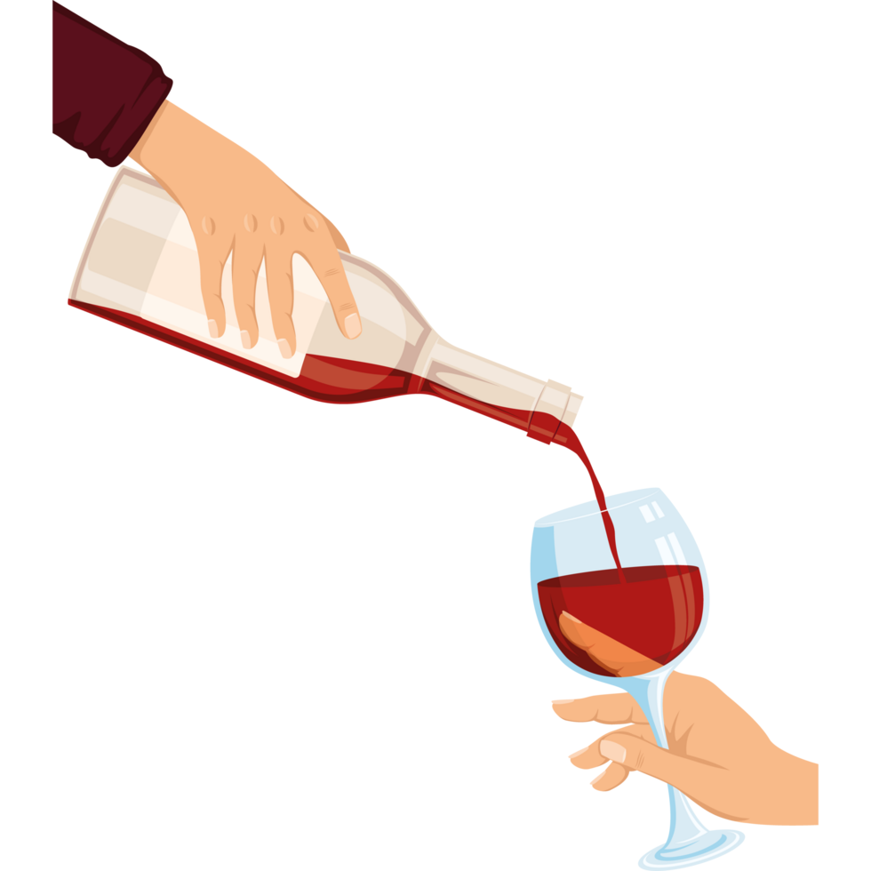 hand serving wine in cup png