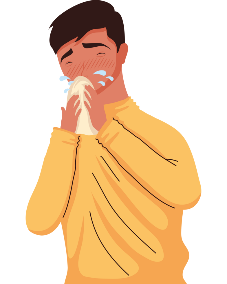 man sick with flu png