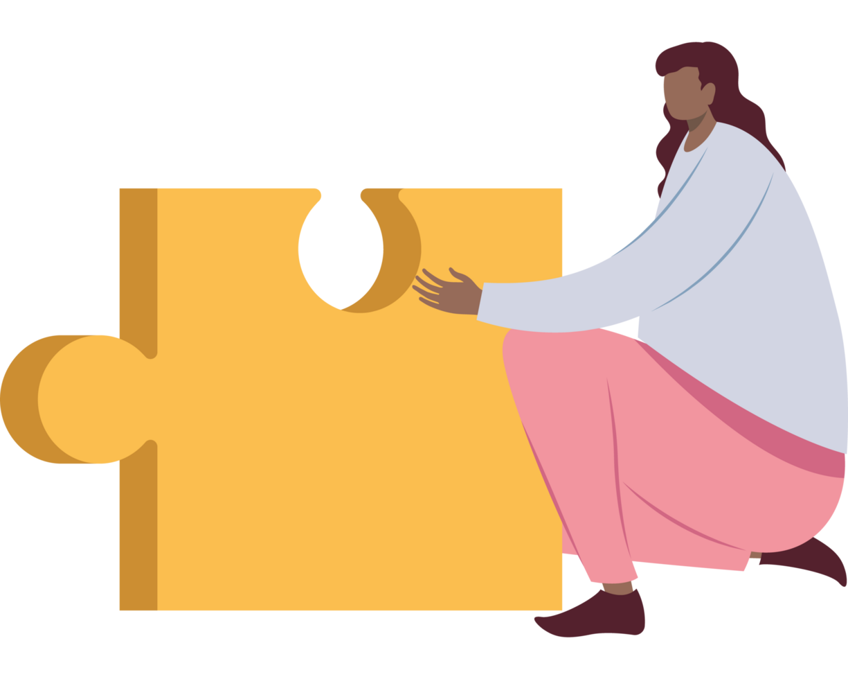 afro woman with puzzle png