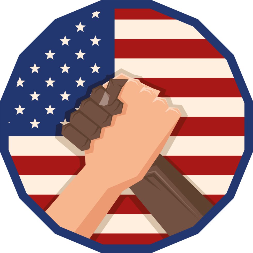 interracial handshake with usa flag png