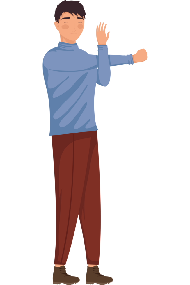 male worker in active break png