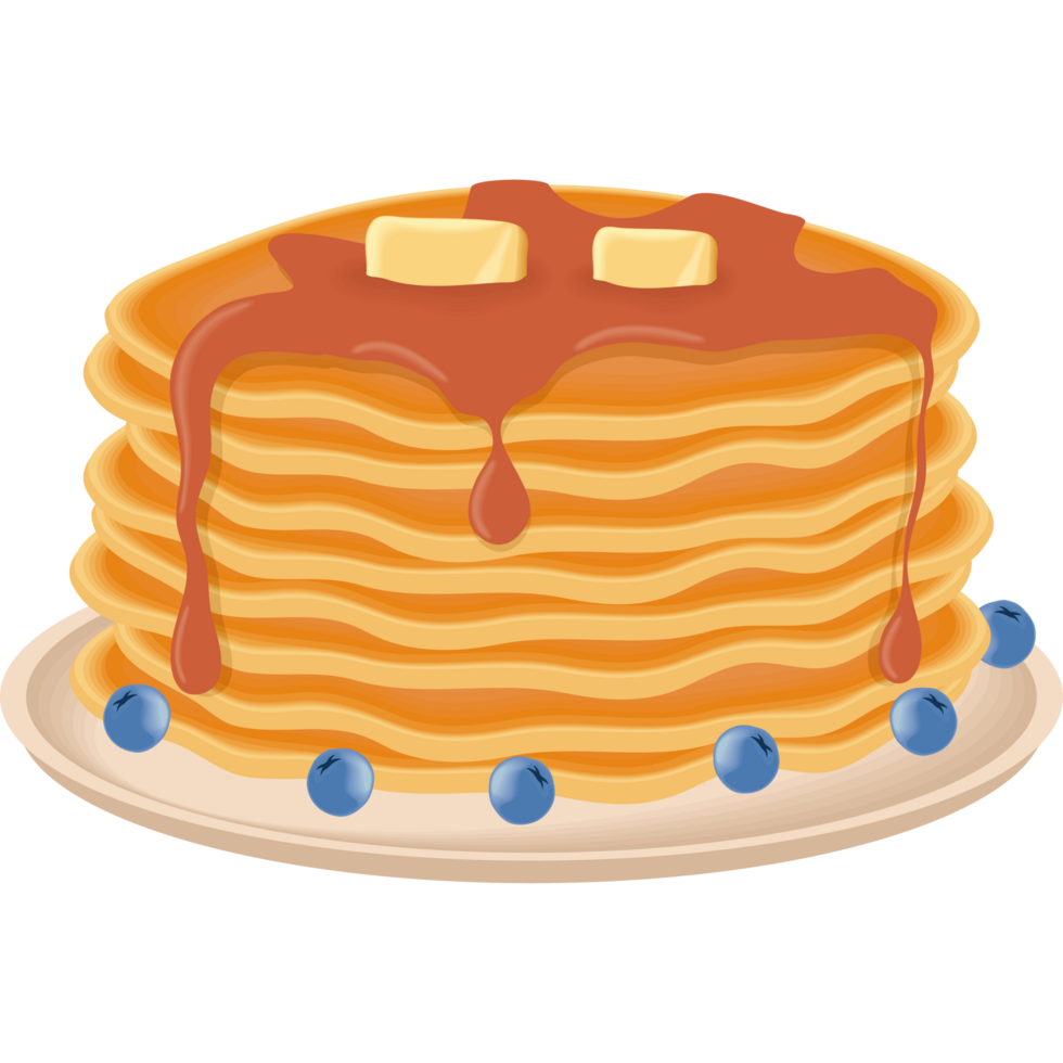 pancakes with honey and blueberries png