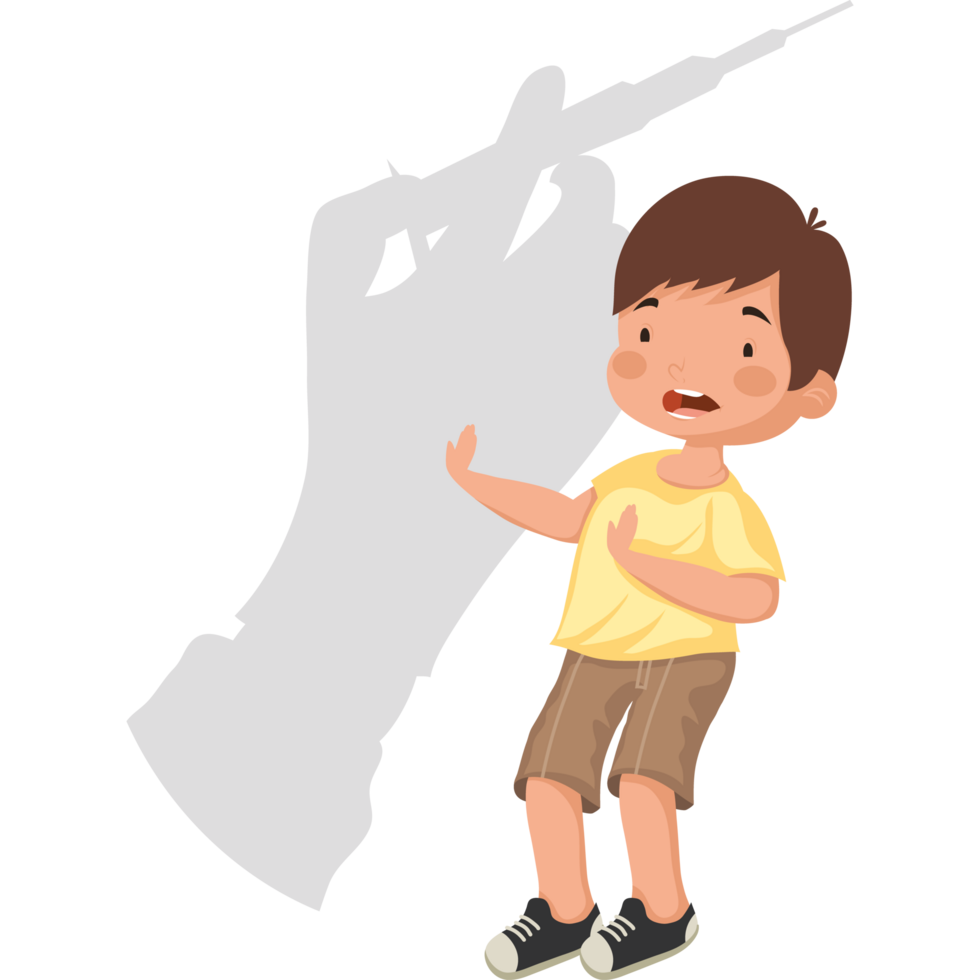 little boy with trypanophobia png