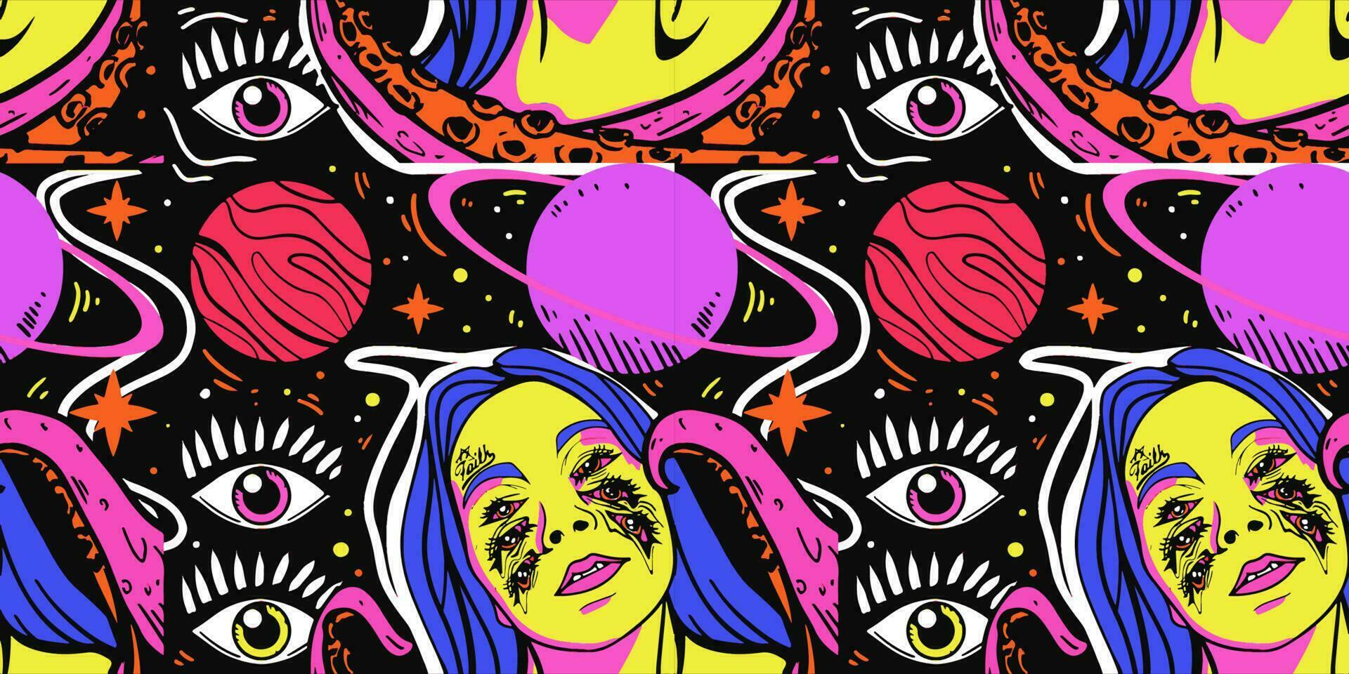Vintage Inspired Vector Illustrations for Fashion and Merchandise in Unique Flat Retro Style