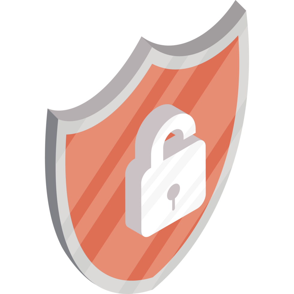 safe padlock in shield png