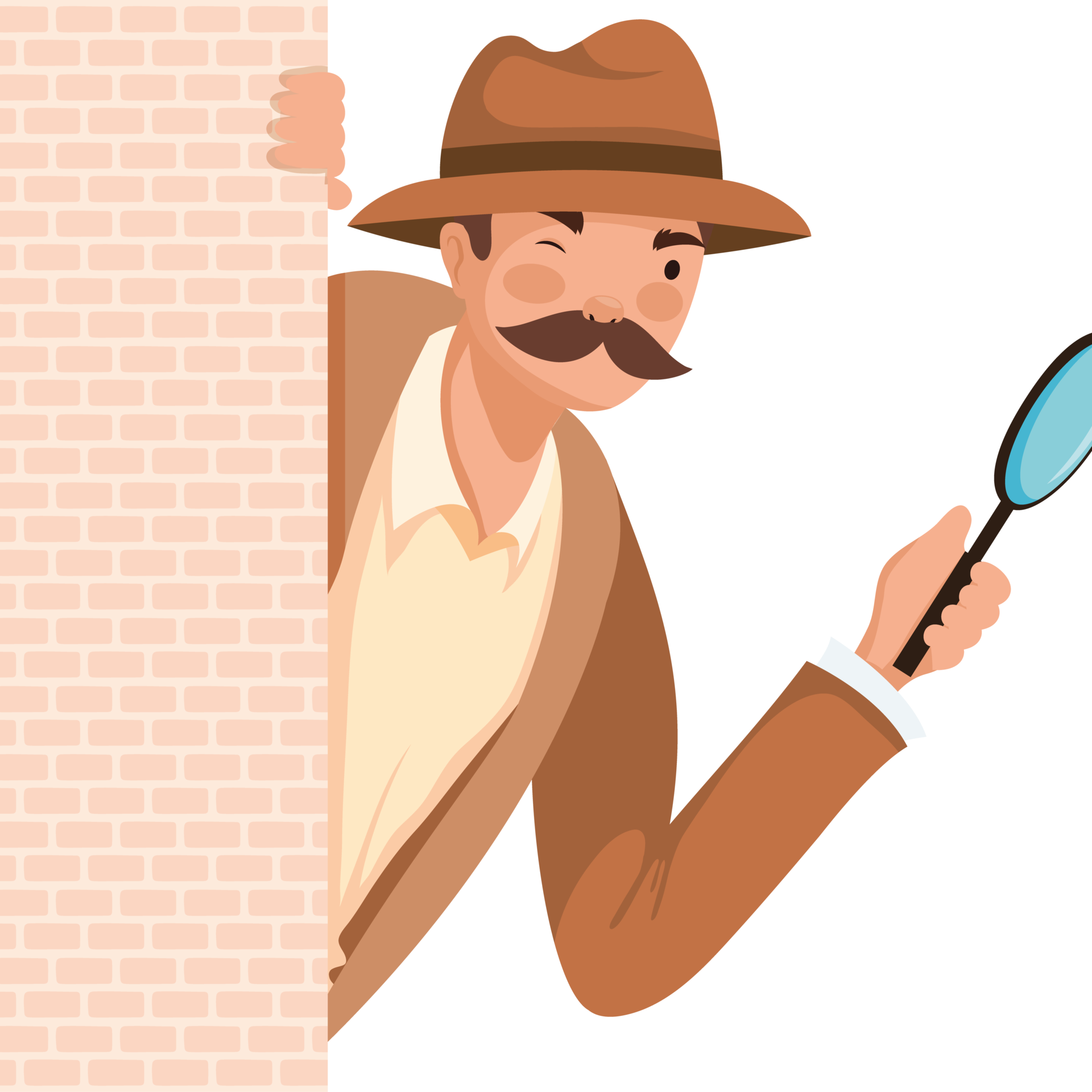 detective spying with magnifying glass 24098640 PNG