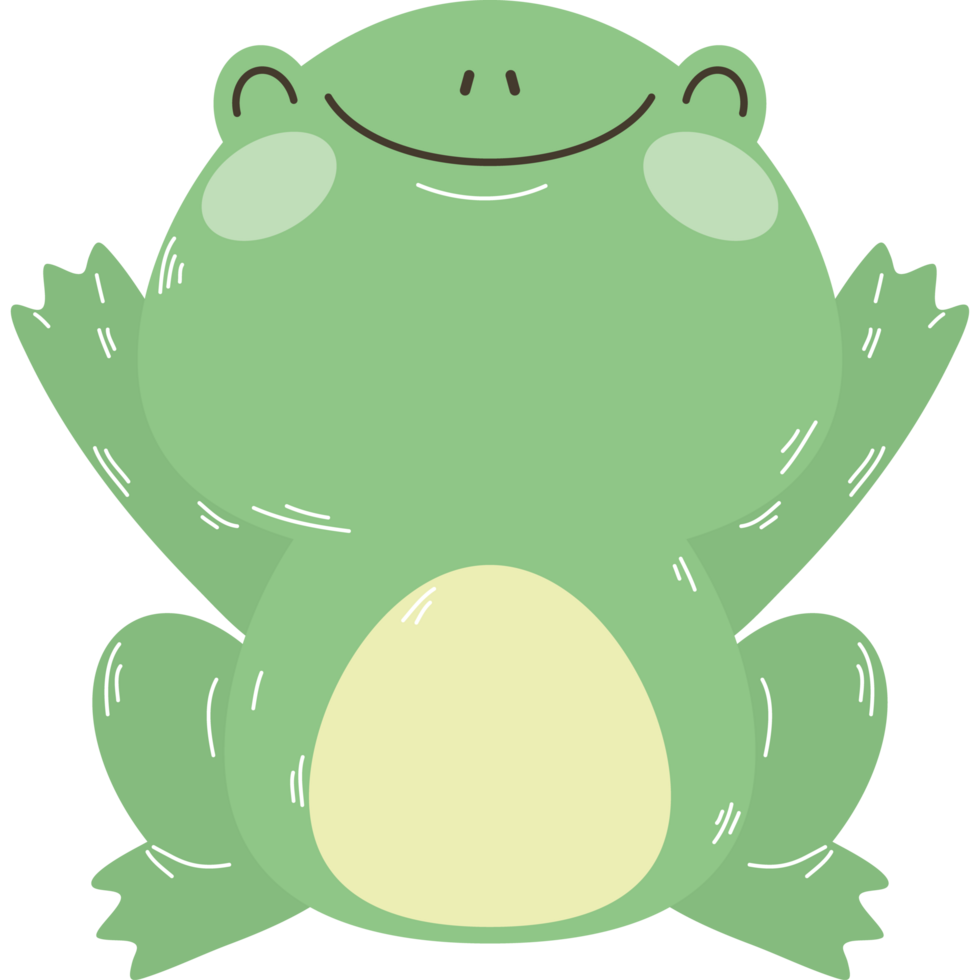 cute green toad animal png