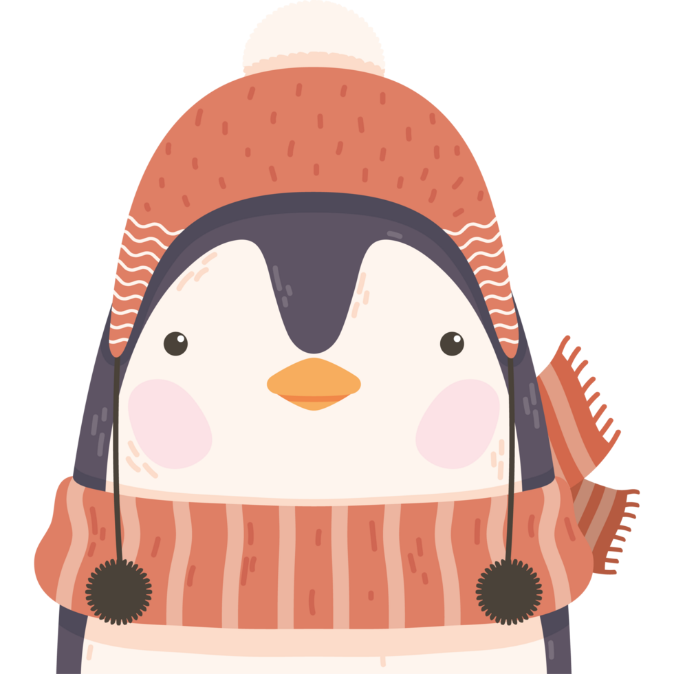 animal de inverno pinguim fofo png