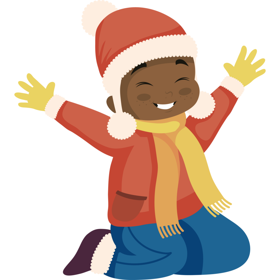 afro boy celebrating christmas png