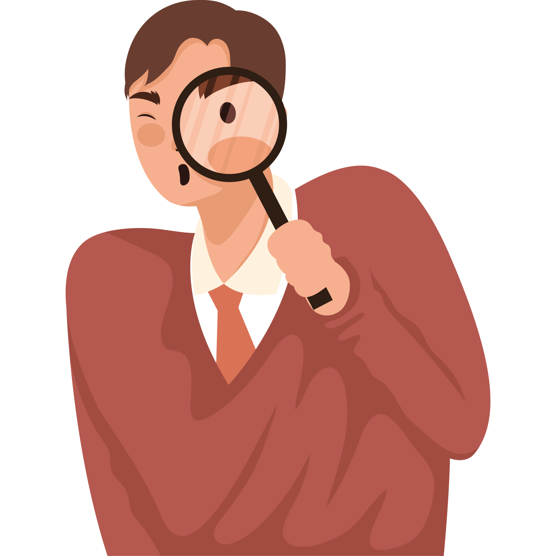 man with magnifying glass png