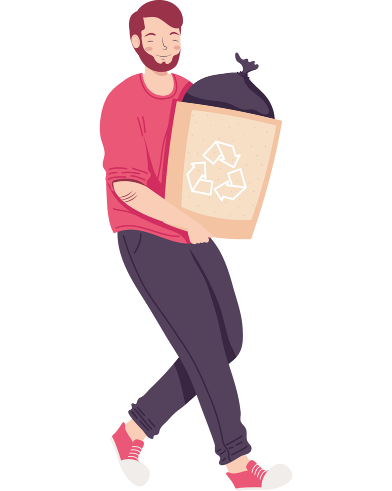 ecologist man lifting recycle png