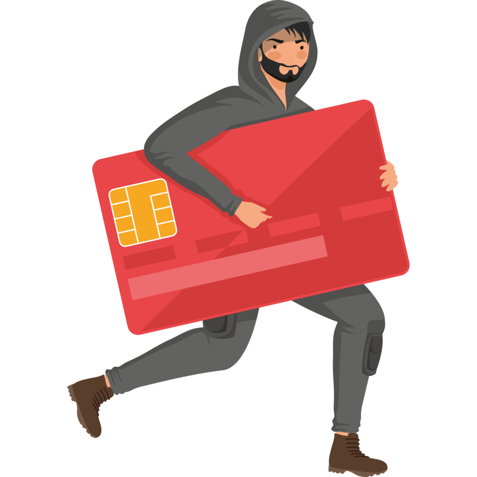 hacker with credit card png