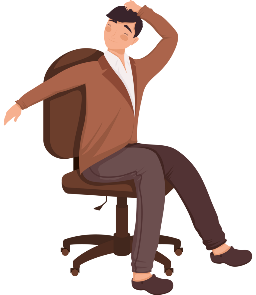 male worker in chair png