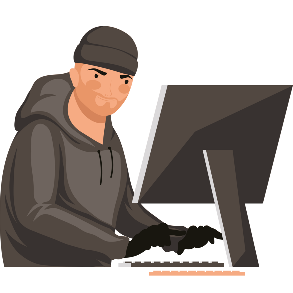 hacker using desktop png
