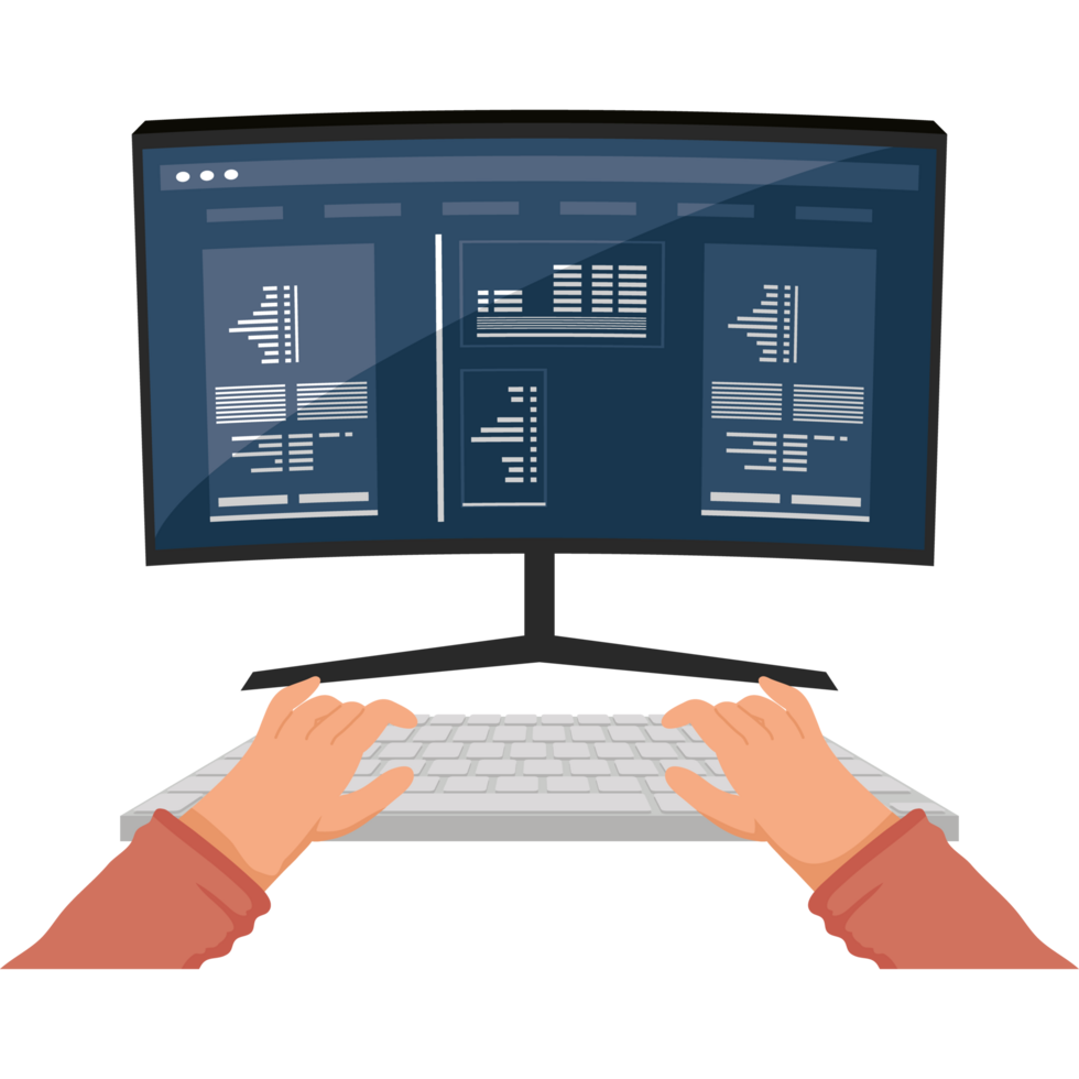 hands developer with desktop png