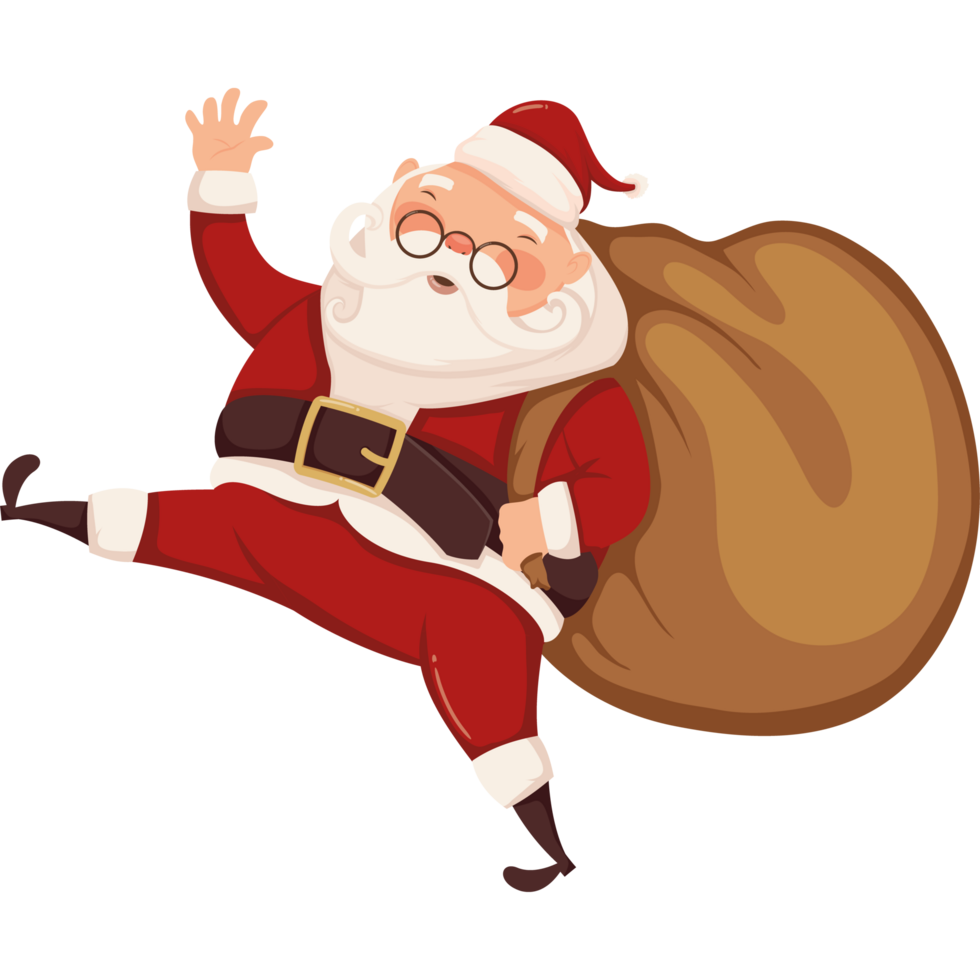 santa claus with gifts sack png