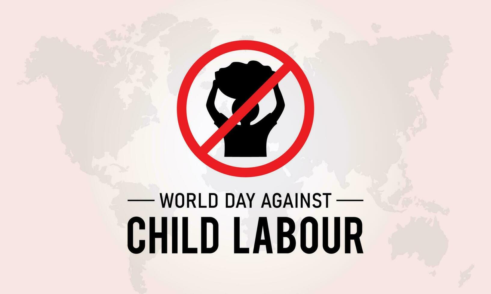 World day against child labour is observed every year in june 12. Vector template for banner, greeting card, poster with background. Vector illustration.