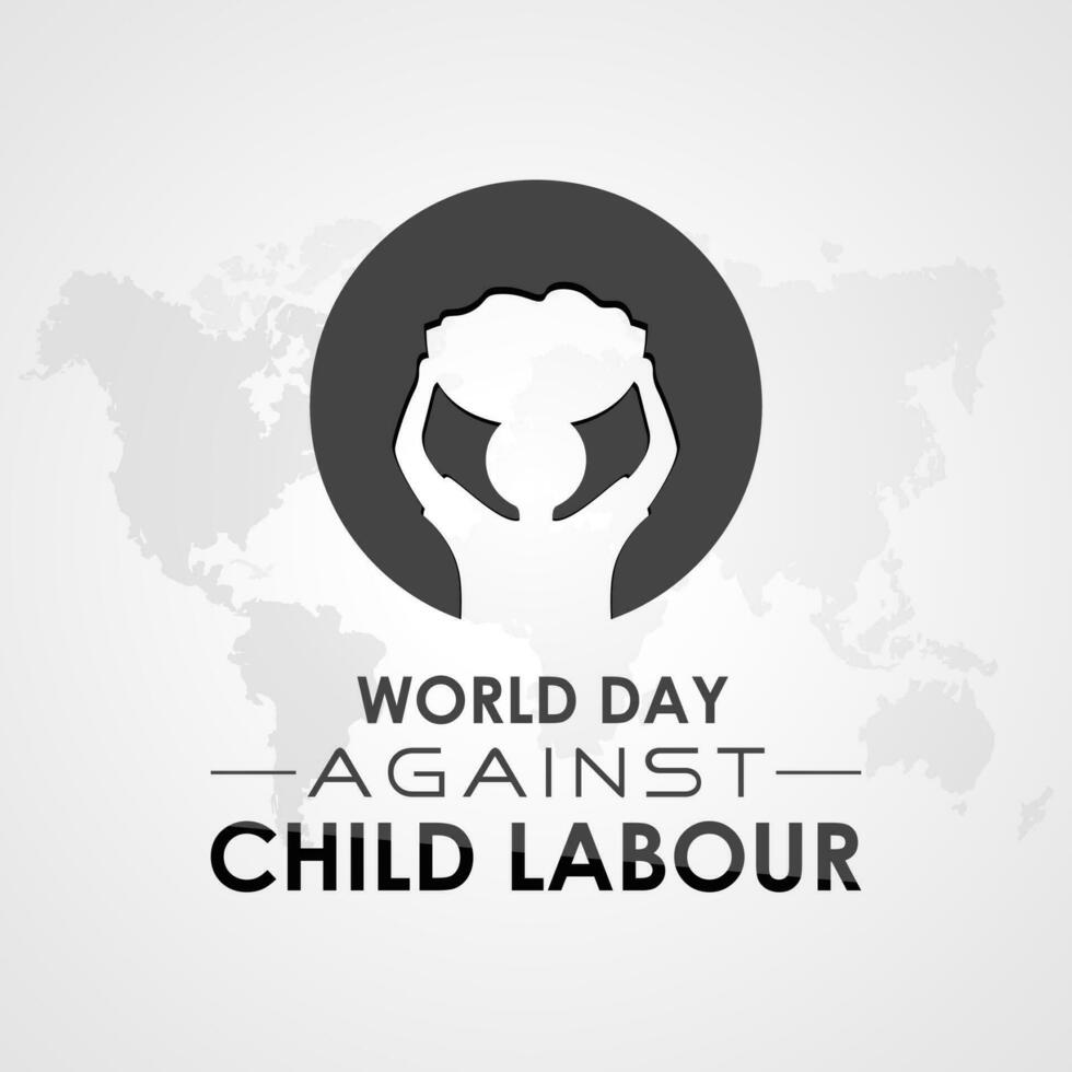 World day against child labour is observed every year in june 12. Vector template for banner, greeting card, poster with background. Vector illustration.