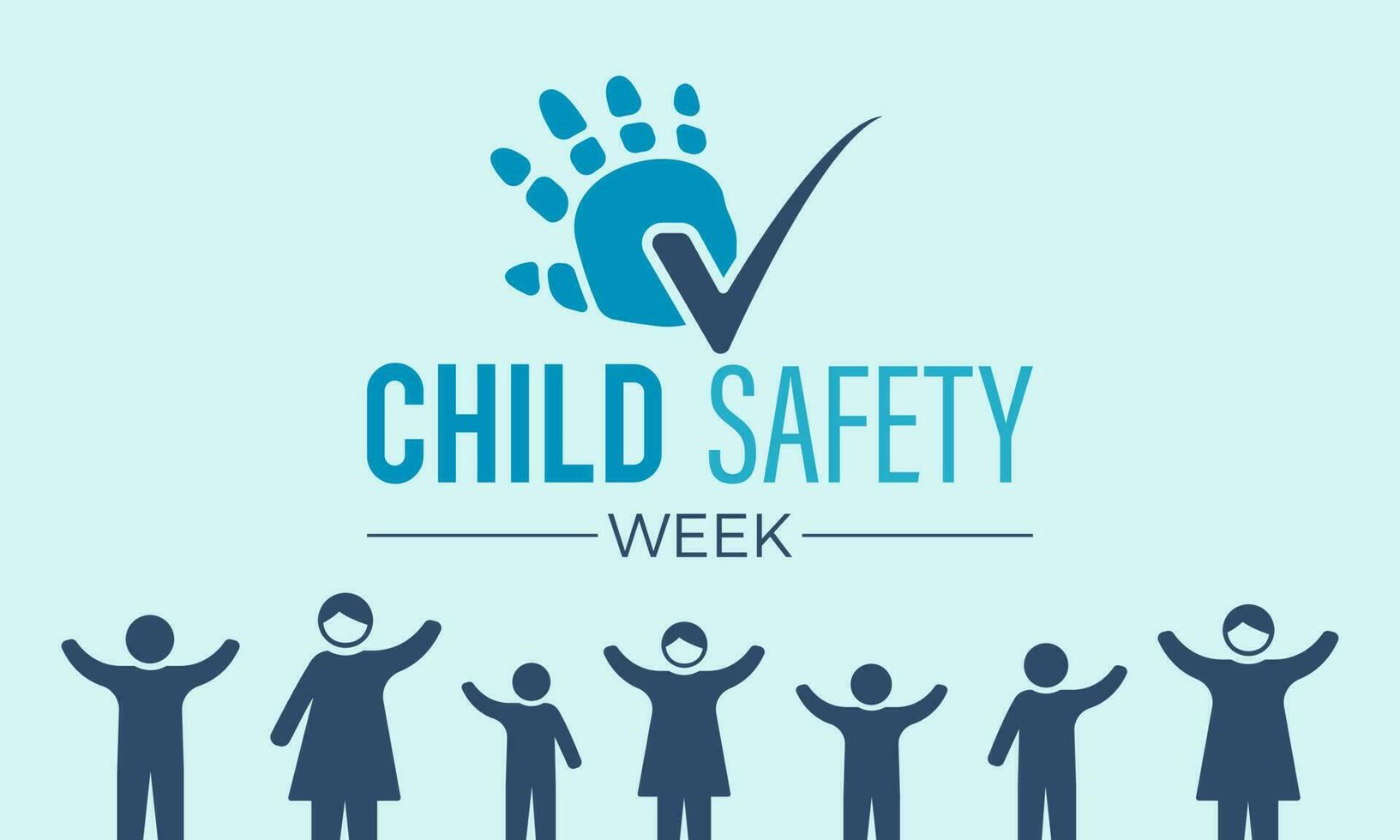 Child safety week awareness month concept observed in every year 6th-12th june. Child safety week vector template for banner, greeting card, poster with background. Vector illustration.