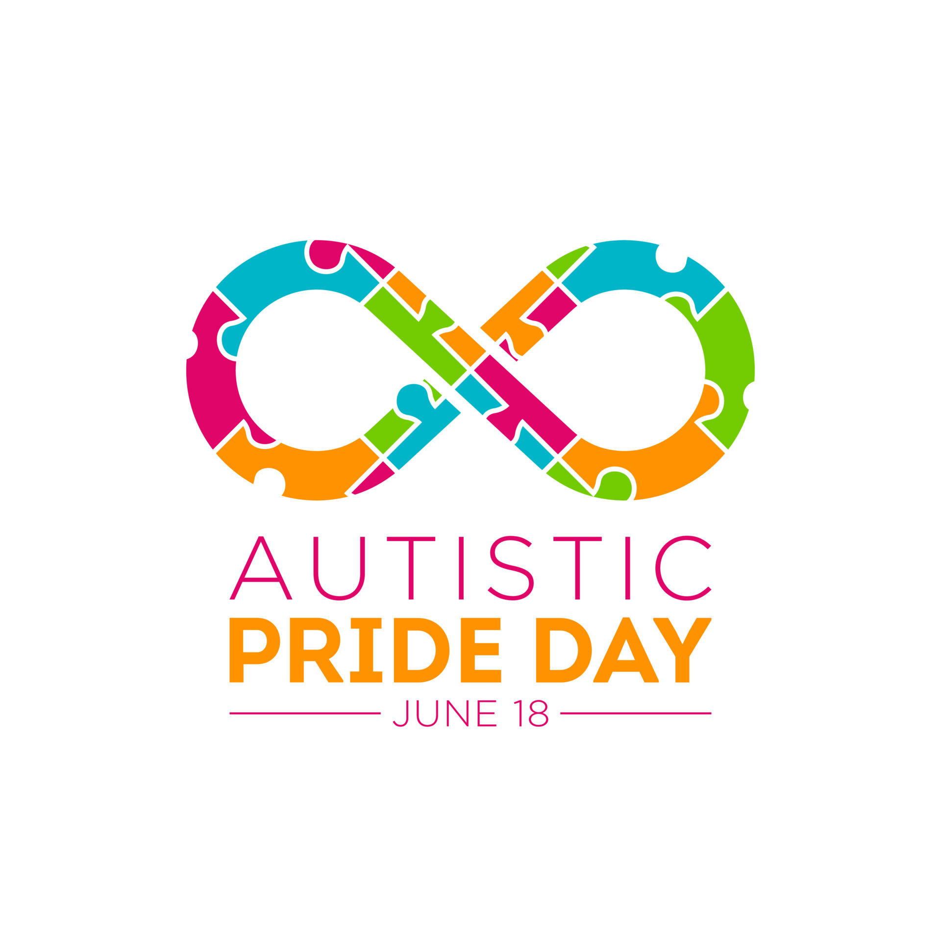 Vector illustration of autistic pride day on 18th june. Autistic pride