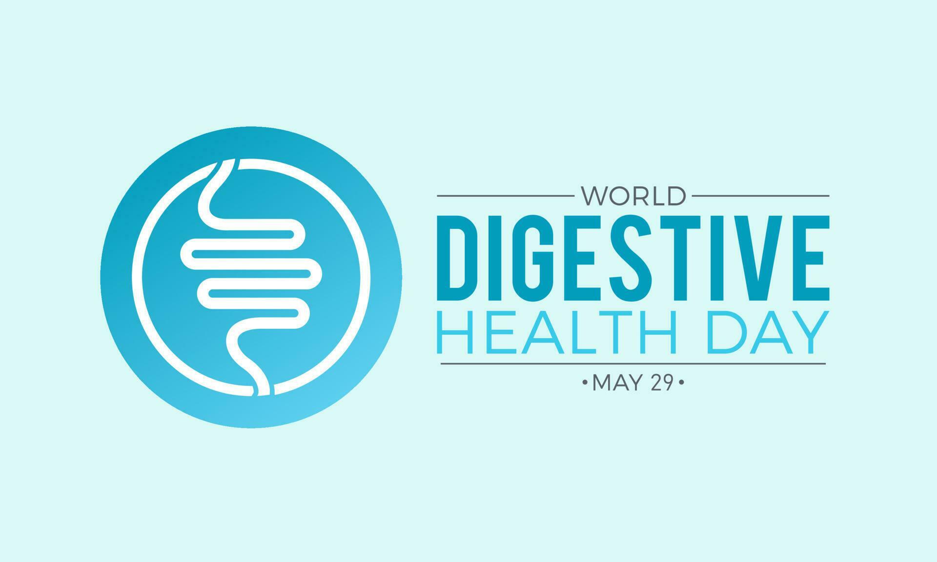 Vector illustration of world digestive health day on 29th may. Stomach