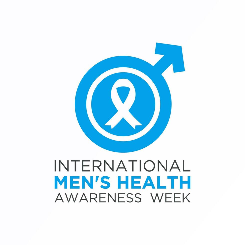 International men's health awareness week is celebrated every year around the world in the middle of june. Men's health week vector template for banner, greeting card, poster with background.