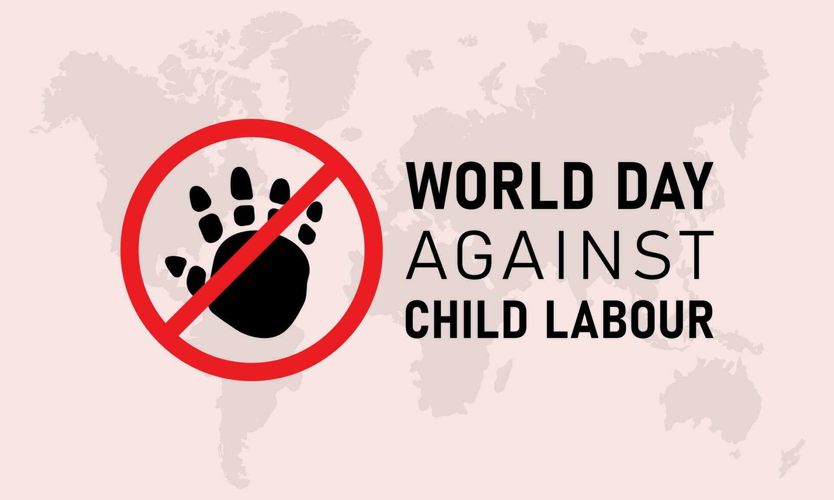 World day against child labour is observed every year in june 12. Vector template for banner, greeting card, poster with background. Vector illustration.