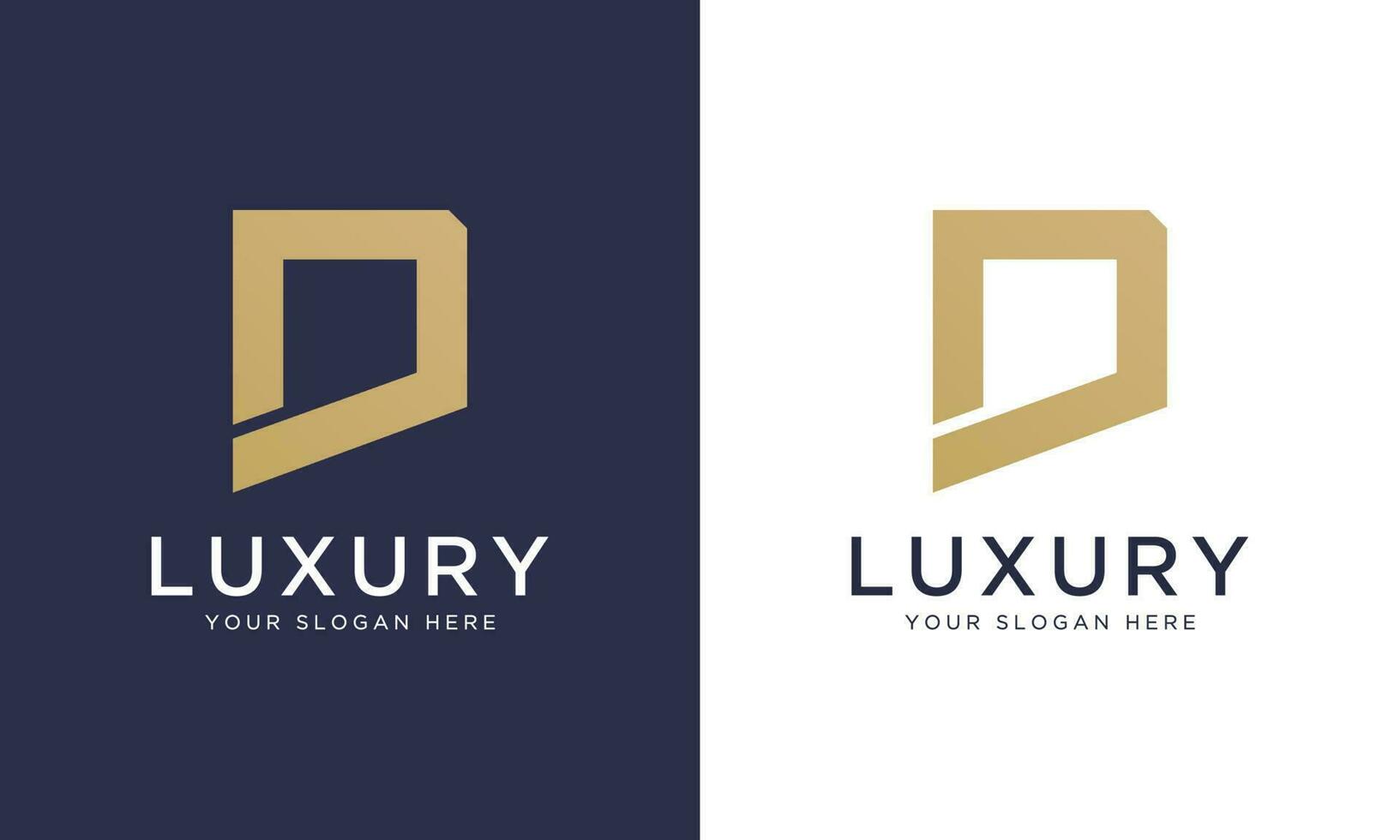 Luxury letter d logo template in gold color. Modern trendy initial luxury d letter logo design. Royal premium letter d logo design vector template.