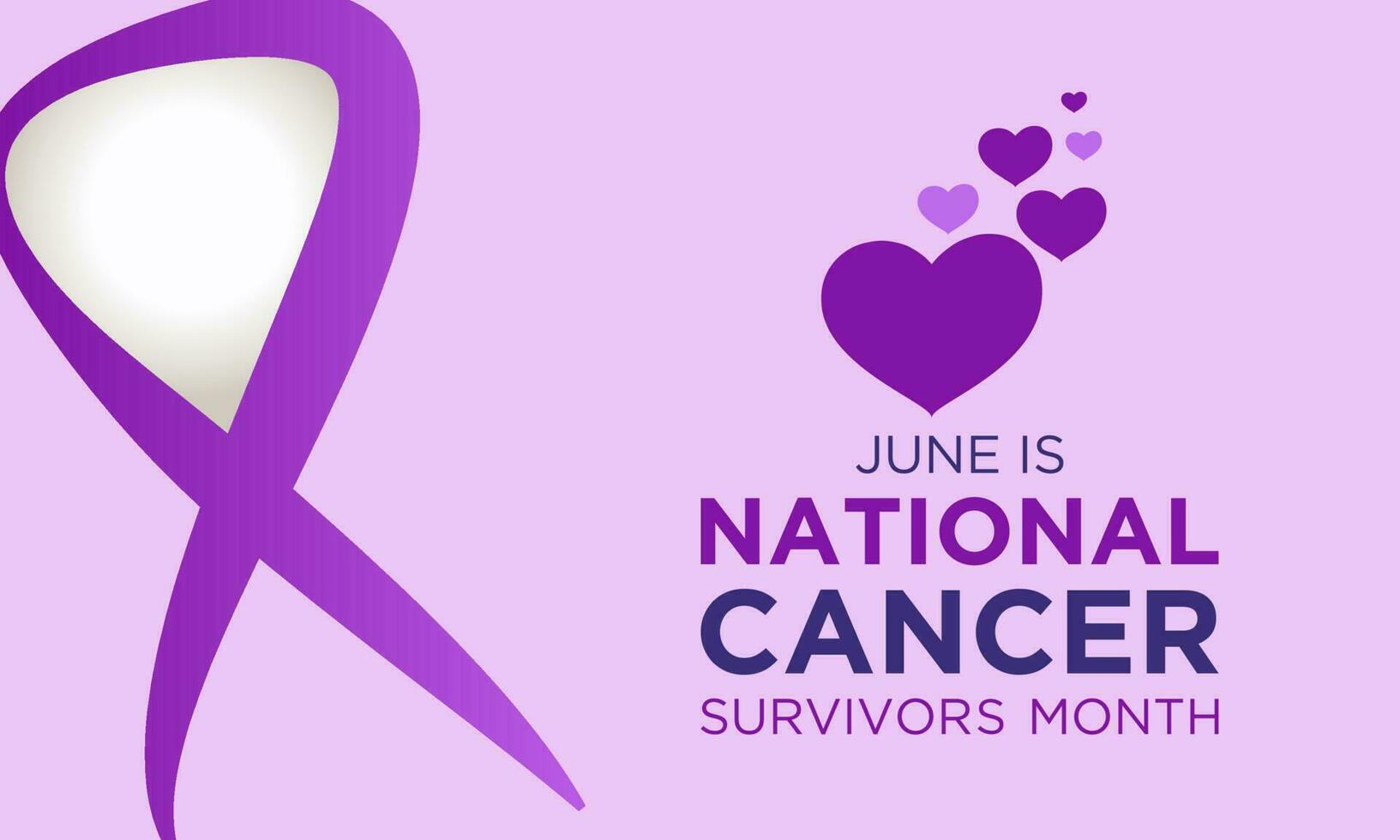 National cancer survivors month is observed every year in june. June is national cancer survivors month. Vector template for banner, greeting card, poster with background. Vector illustration.