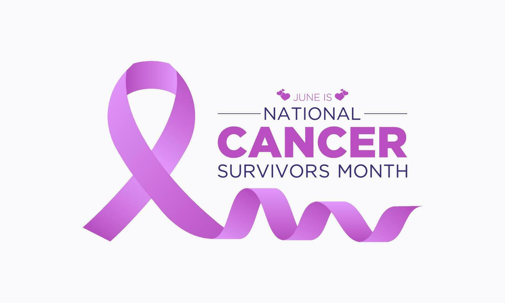 National cancer survivors month is observed every year in june. June is national cancer survivors month. Vector template for banner, greeting card, poster with background. Vector illustration.