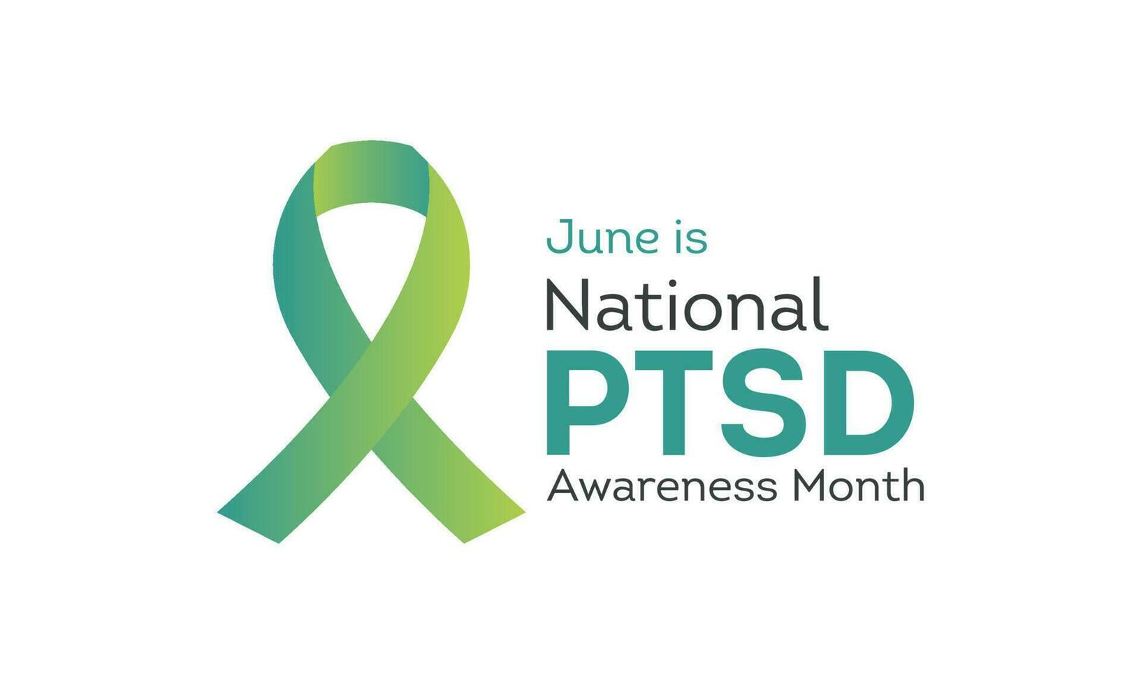 PTSD awareness month is observed every year in june. june is national PTSD awareness month. Vector template for banner, greeting card, poster with background. Vector illustration.