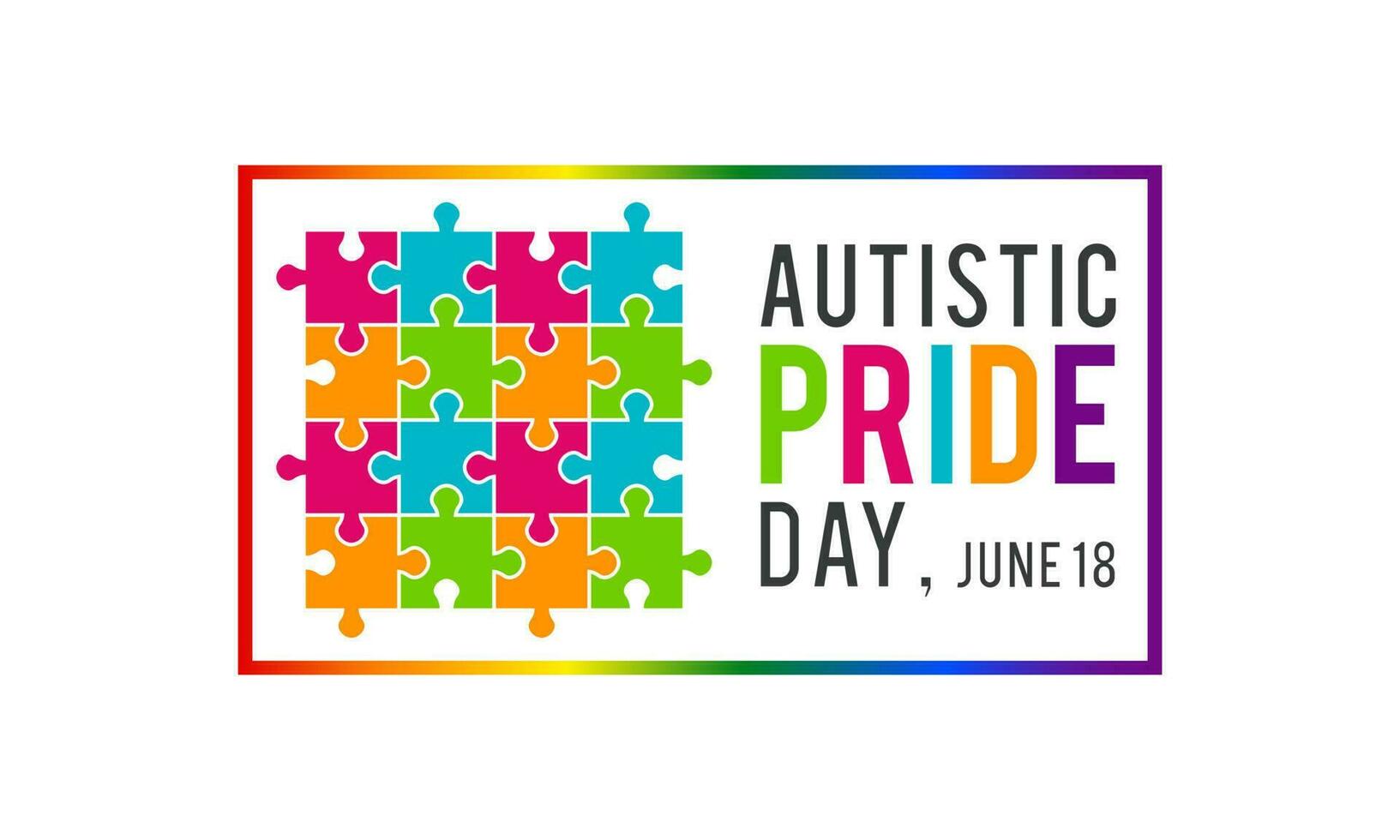 vector ilustración de autista orgullo día en 18 junio. autista orgullo día diseño elemento aislado en un blanco antecedentes.