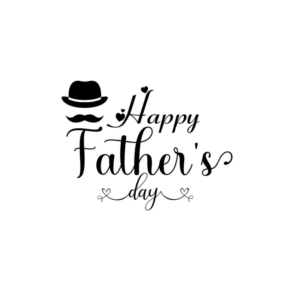 Happy father's day typography design, hand drawn lettering. Holiday lettering isolated on white background. vector