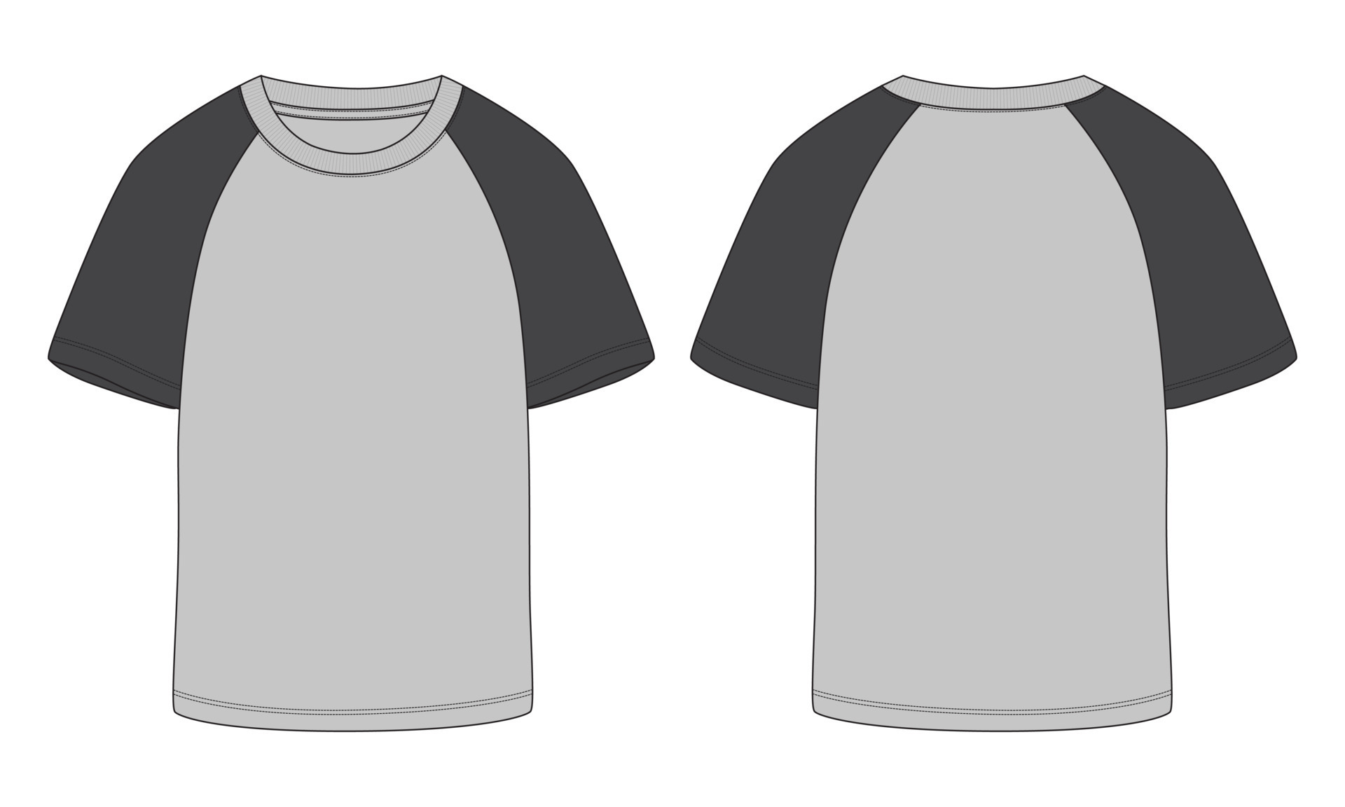 Premium Vector  Boys raglan sleeve t shirt flat sketch