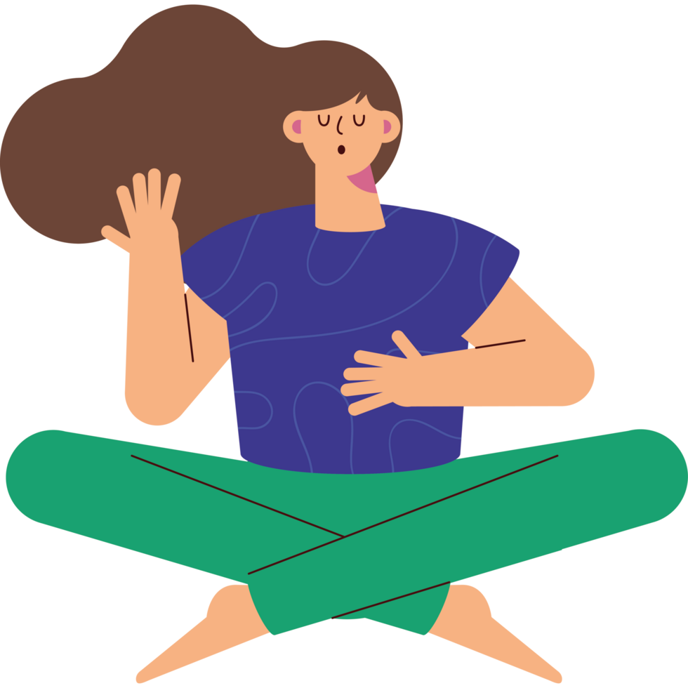 young woman in lotus position png