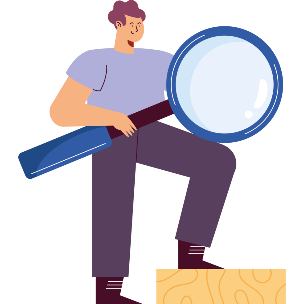 man with magnifying glass png