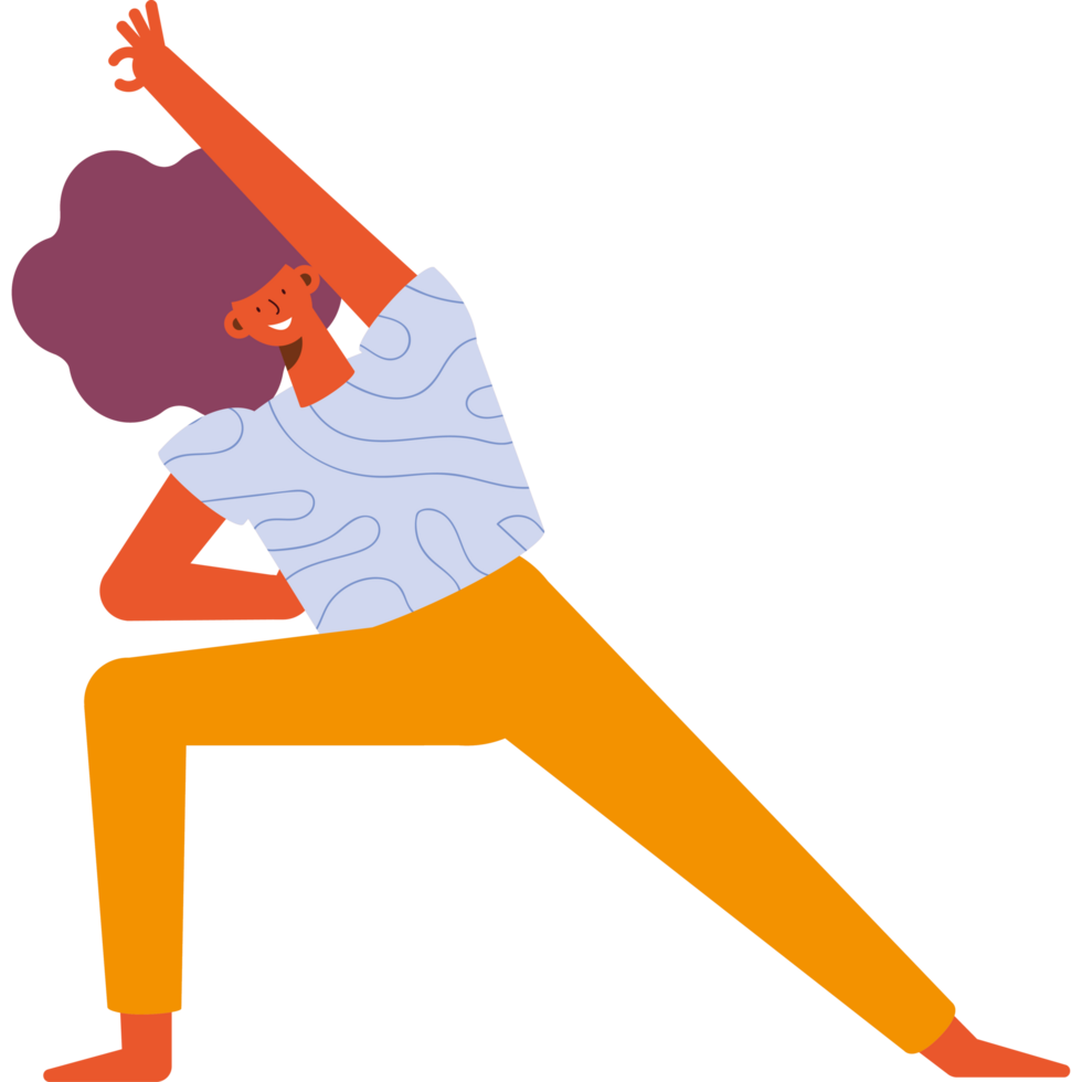 young woman practicing yoga png