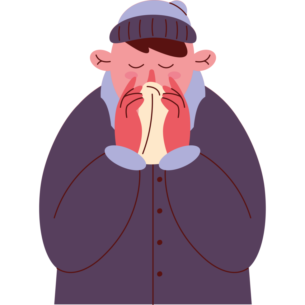 man sick with flu png