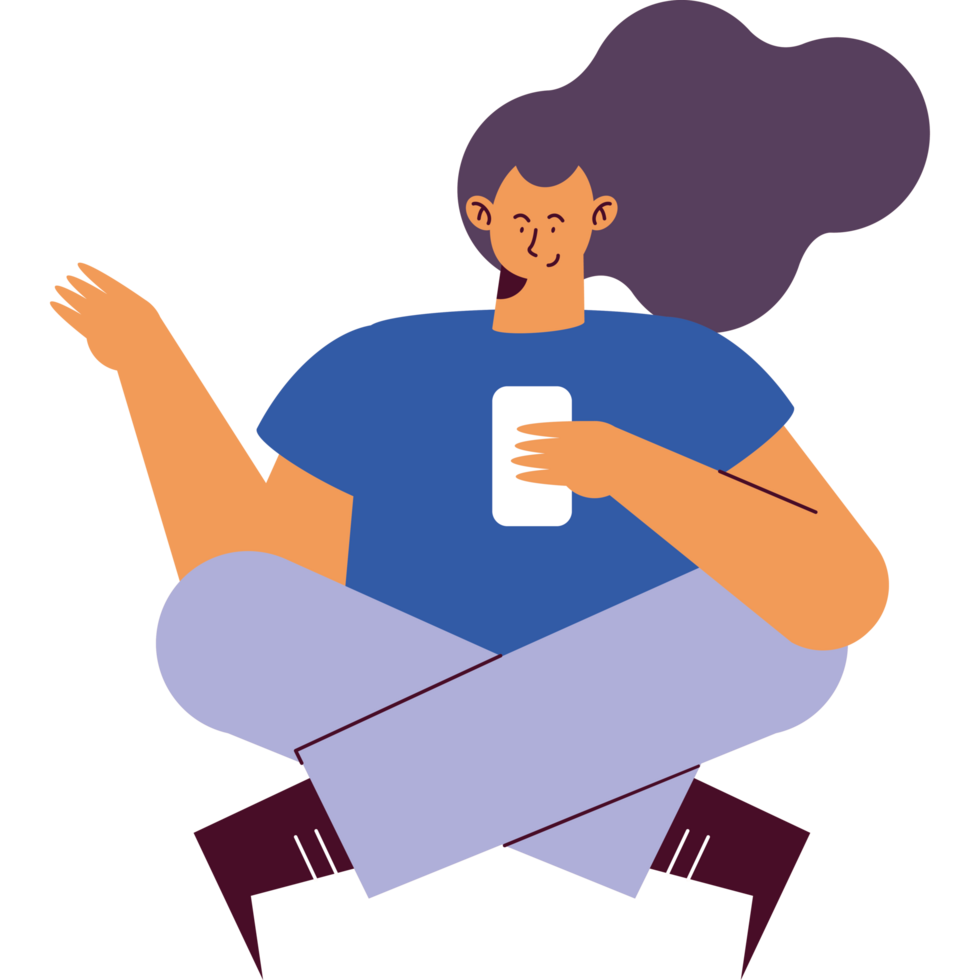 woman using smartphone png