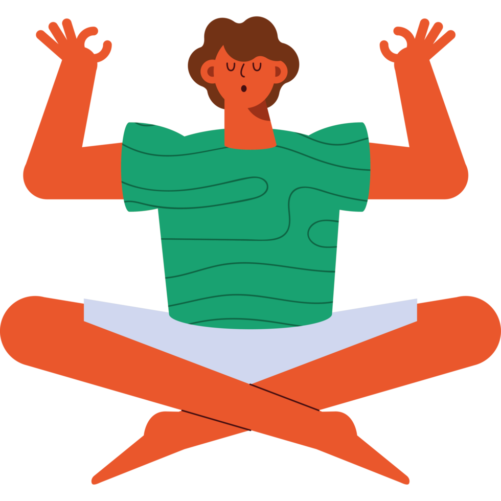 young man in lotus position png