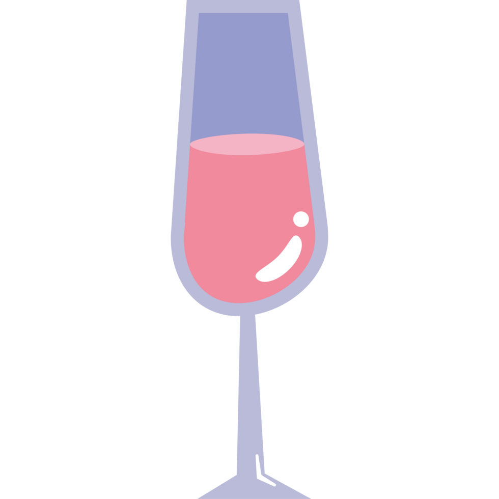 bebida de copo de vinho rosa fresco png