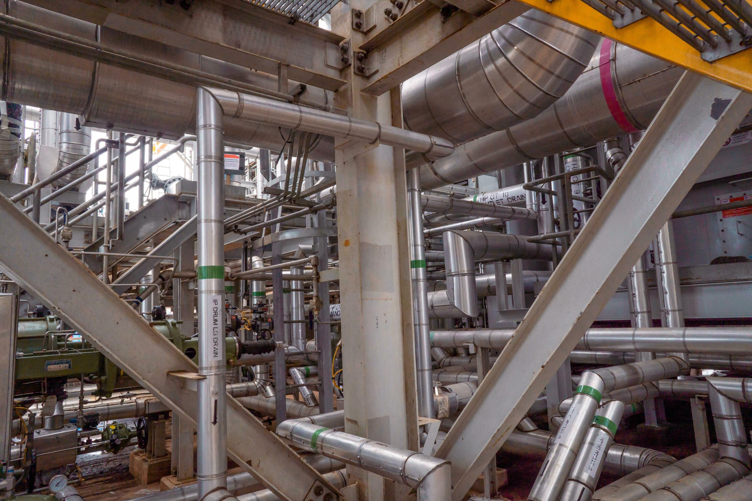 Heat recovery Steam Generator with pipe line, air intake and Up stair