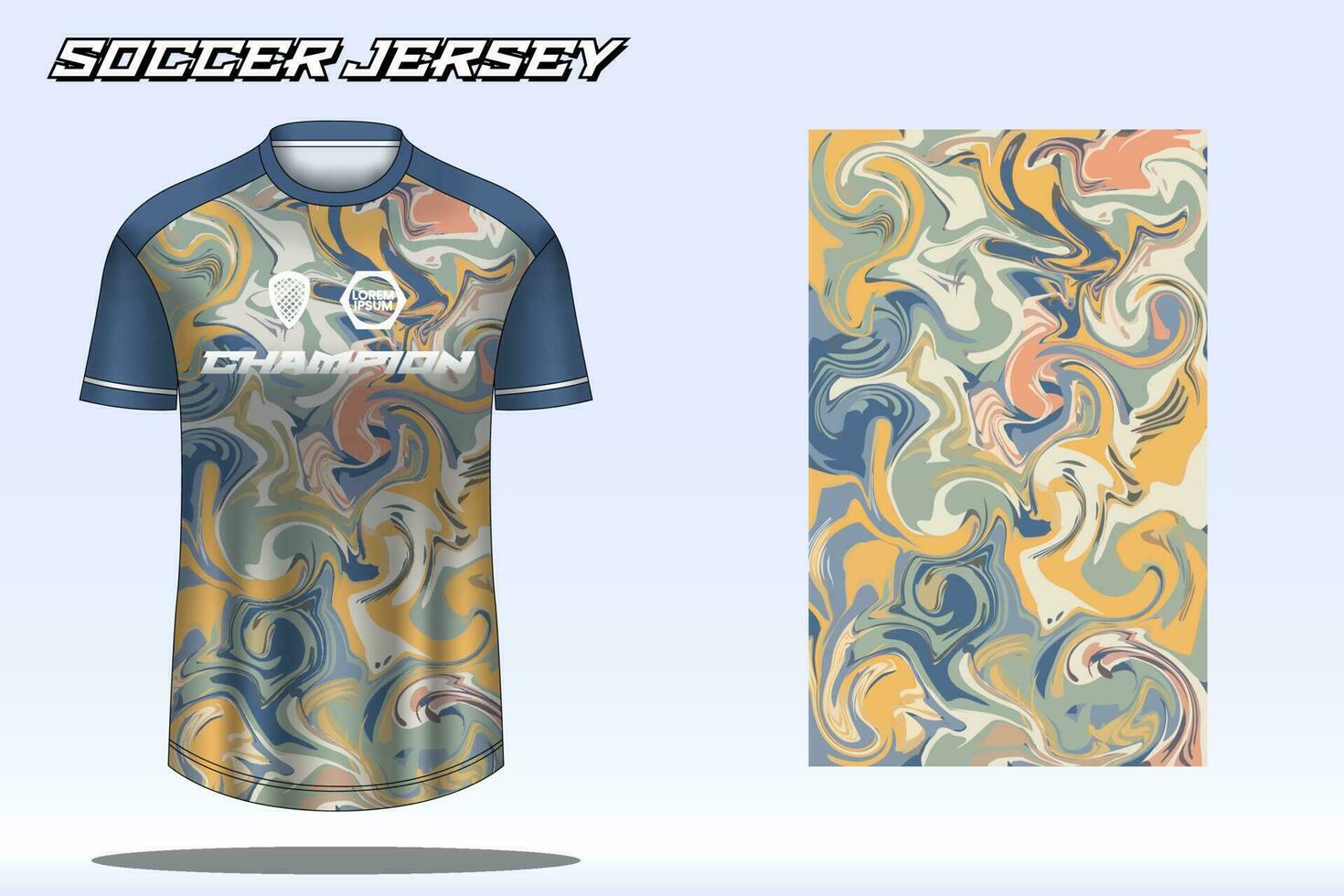 Soccer jersey sport t-shirt design mockup for football club vector